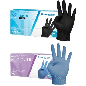 Estuche de 100 unidades de guantes de nitrilo sin polvo, no estériles,
